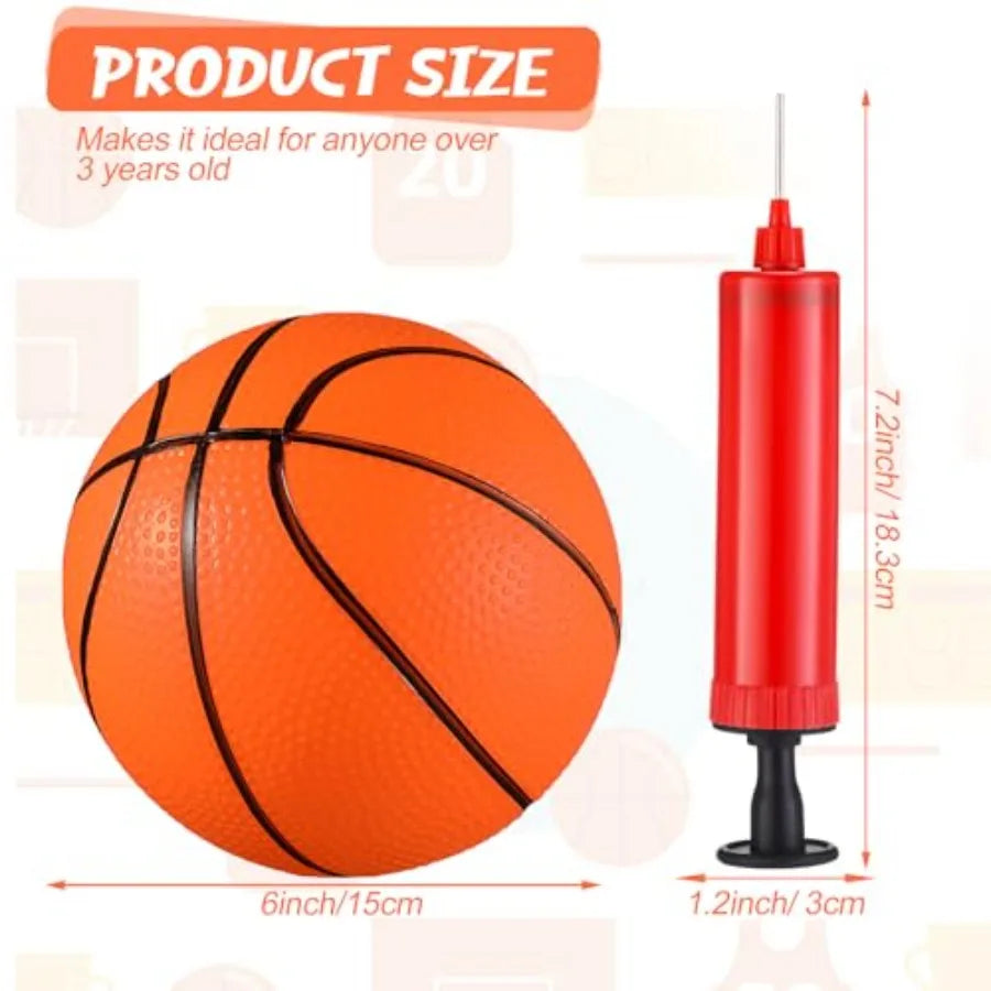 30 Pcs 6 Inch Mini Basketballs with Pump Mini Hoop Outdoor Basketball Set for Toddlers Replacement for Beach Pool Sports Beginn