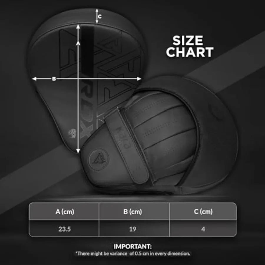 Boxing Pads Curved Focus Mitts, Maya Hide Leather Kara Hook and jab Training Pads, Adjustable Strap Ventilated, MMA Muay Thai K