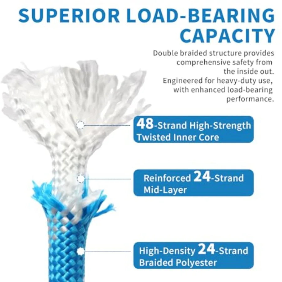 Double Braid Arborist Rope Tree Climbing Rope Heavy Duty Swing Rope for TreesOutdoor Climbing Sailing 1/2 inch x 200 ft