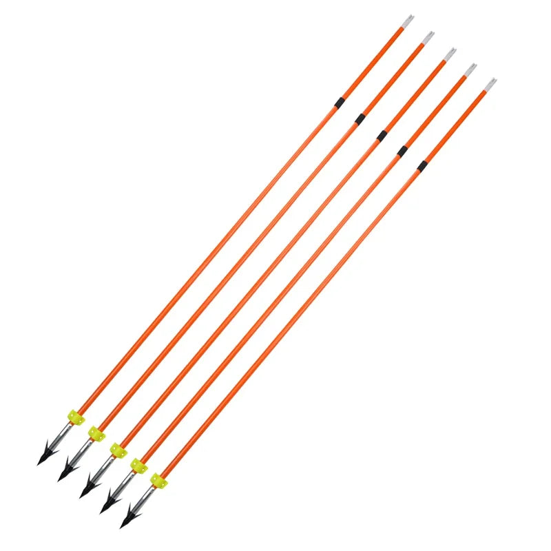 6/12pcs Fishing Arrows OD 7.8mm Solid Fiberglass Replaceable Broadheads Safety Slides Hunter Bowfishing Shooting Hunting Fish