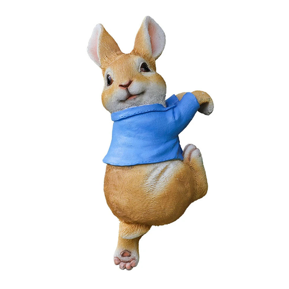 Cute Rabbit Figurine Decoration Resin Landscape Crafts Craft Cute Rabbit Bunny for Garden Flowers Pot Garden Easter Decor