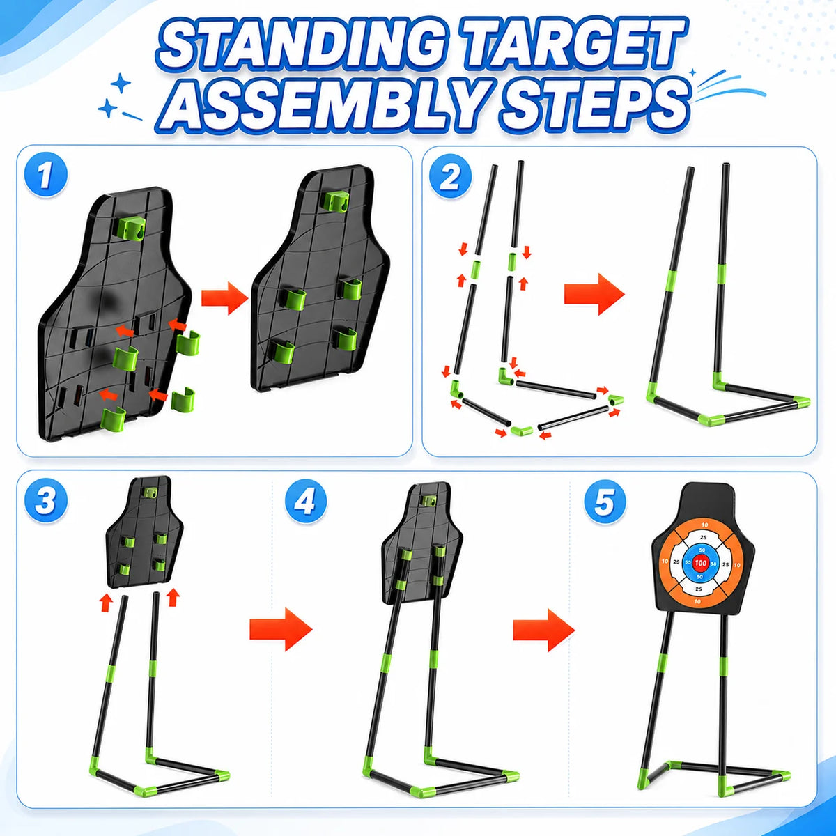 Archery Set Includes a Target, 8 Arrows, and a Barrel, Suitable for Children over 3 Years Old, No Battery Requirement, Suitable for Indoor and Outdoor Shooting Games, Competitions, Christmas and Birthday Gifts