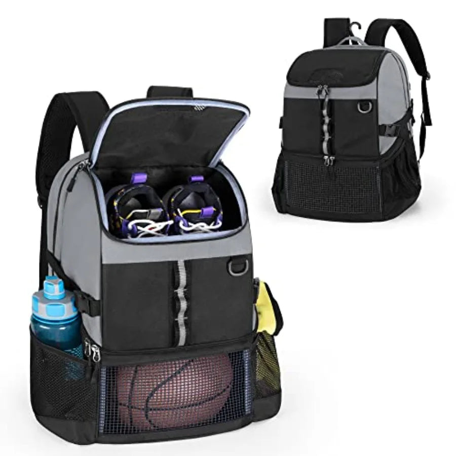 Basketball Bag Soccer Equipment Bag with Ball and Shoe Compartment for Soccer Ball Volleyball Gym Outdoor Travel