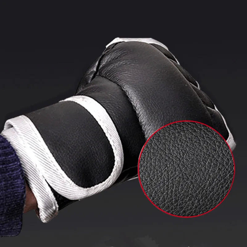 1Pair Black Half Finger Boxing Gloves PU Leather Fighting Kick Boxing Gloves Karate Muay Thai Training Workout Gloves Kids 2042