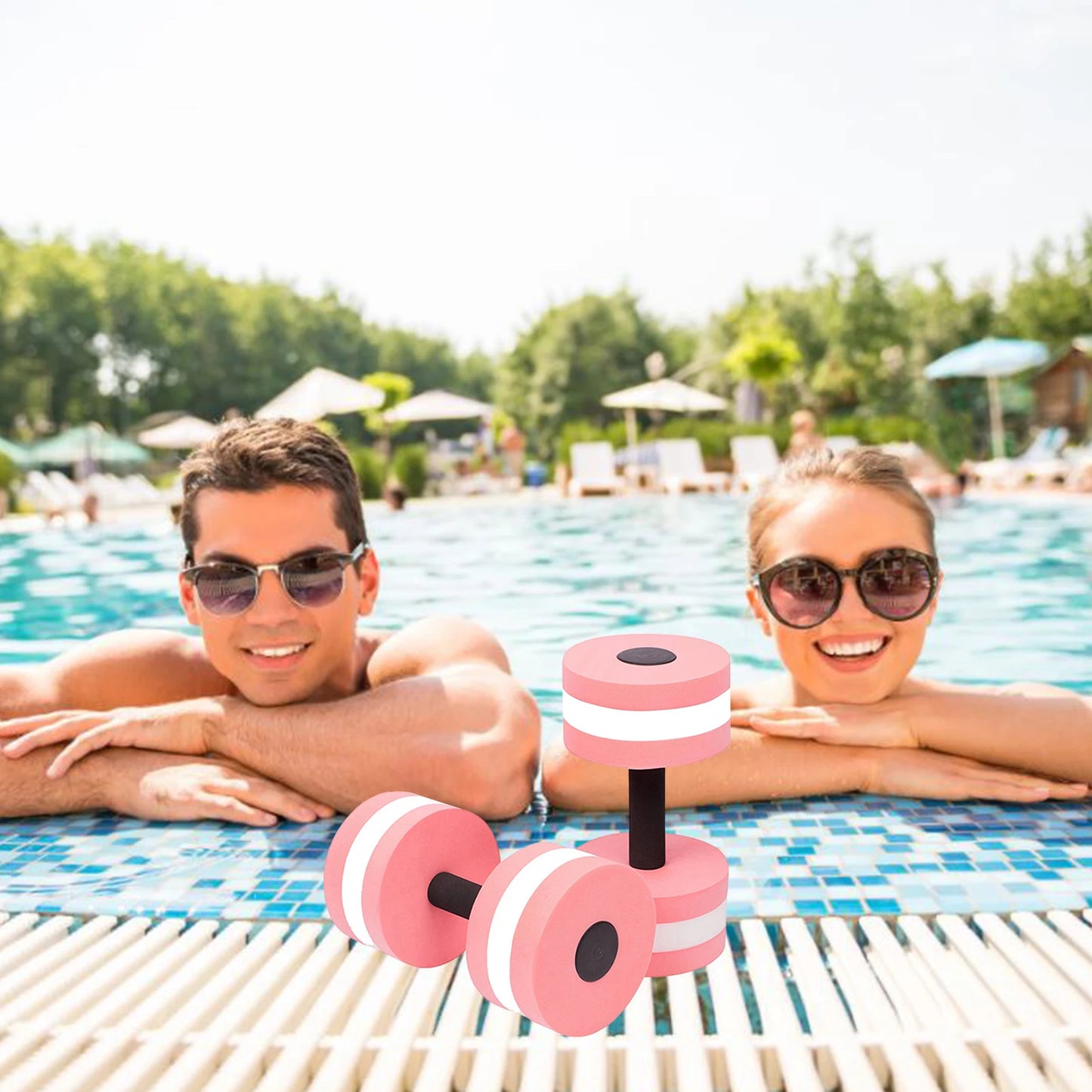 Water Weights For Pool, EVA Foam Swim Weights Water Dumbbells Floating, Water Fitness Barbells Hand Bar