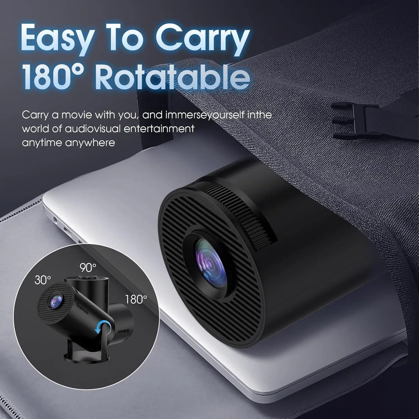 Smart WiFi Bluetooth Projector, 4K FHD Support, Auto Keystone, Compatible with HDMI/Laptop/TV Stick