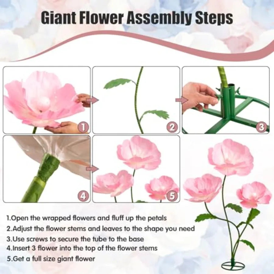 5.6 Feet Large Paper Artificial Flowers Giant Flowers for Decoration Indoor/Outdoor Giant Paper Flowers for Garden Wedding Hote