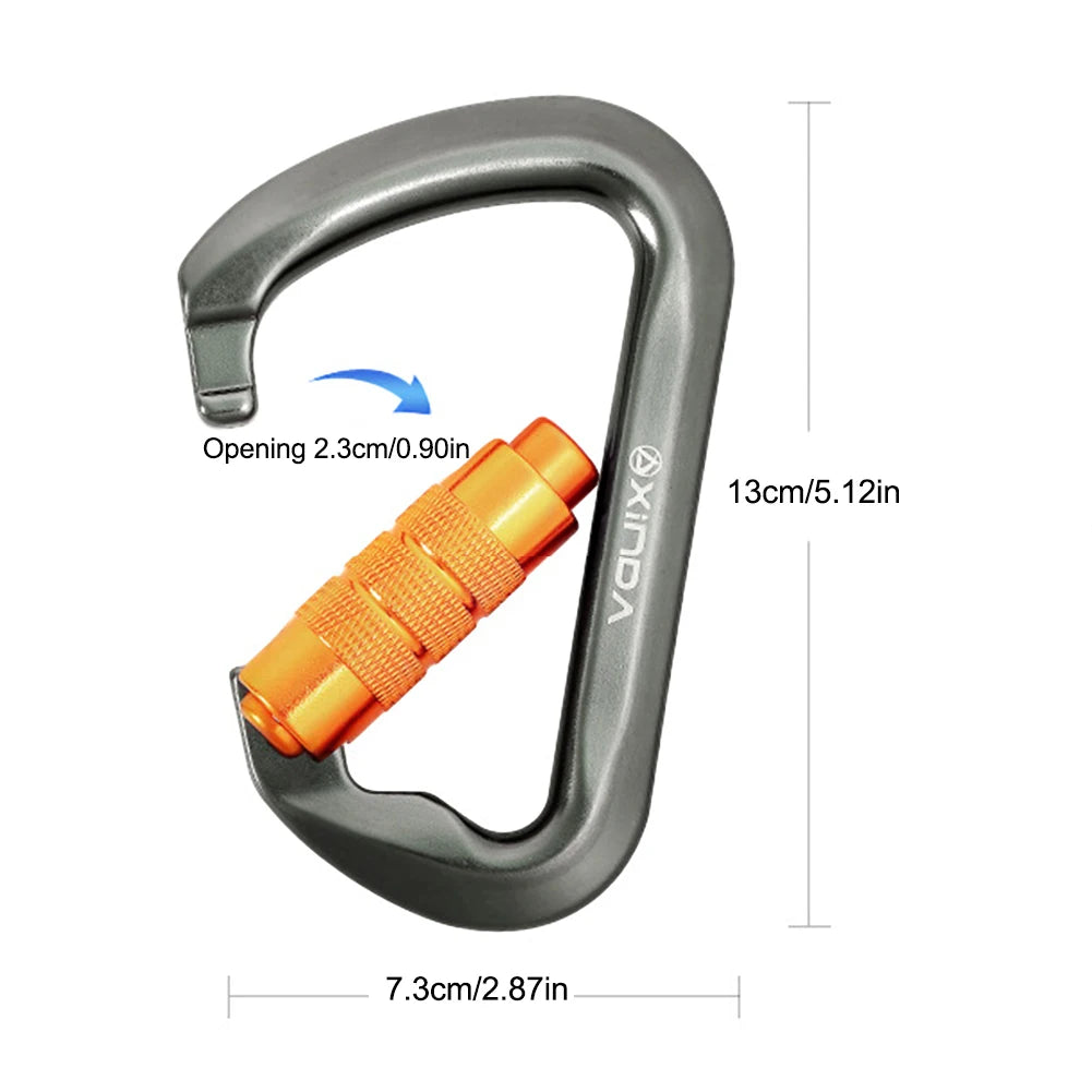 30kN Climbing Carabiner Heavy Duty Rock Climbing Carabiner Mountain Caribiniers for Climbing Mountaineering Rappelling Camping