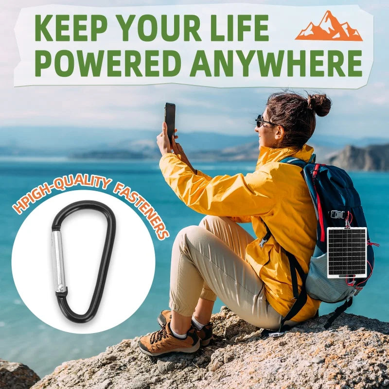 Solar Panel 30W With USB Waterproof Outdoor Hiking And Camping Portable Battery Mobile Phone Charging Bank Charging Panel 6V