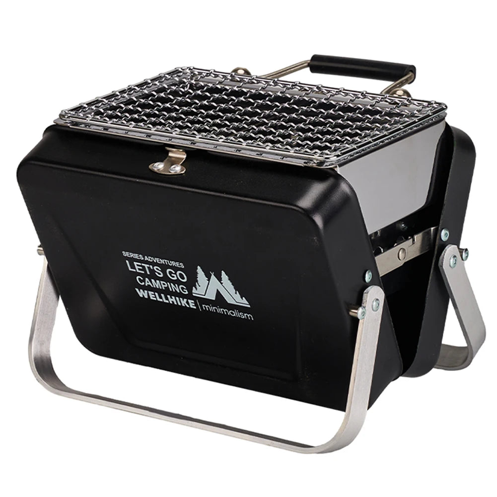 Portable Camping Stove with Handle Outdoor Barbecue Oven Stainless Steel Lightweight Cooking Grill for Camping Patio Backyard