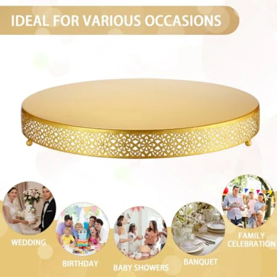 Cake Stand 20 Inch Round Metal Cupcake Dessert Wedding Cake Stand Cookies Display Holder Fruit Serving Tray for Table Wedding B