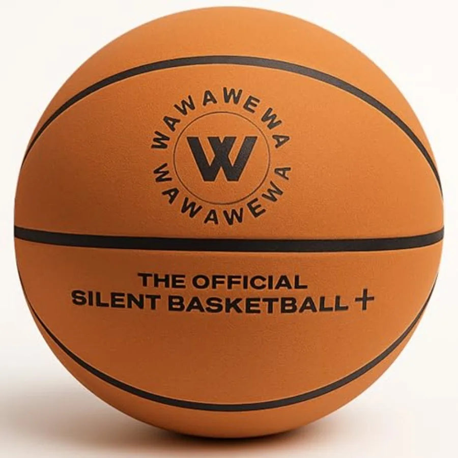 WAWAWEWA The Official Silent Basketball Size 7 29.5" Indoor Basketball for Quiet Dribbling Grooved Airless Indoor Training PU F