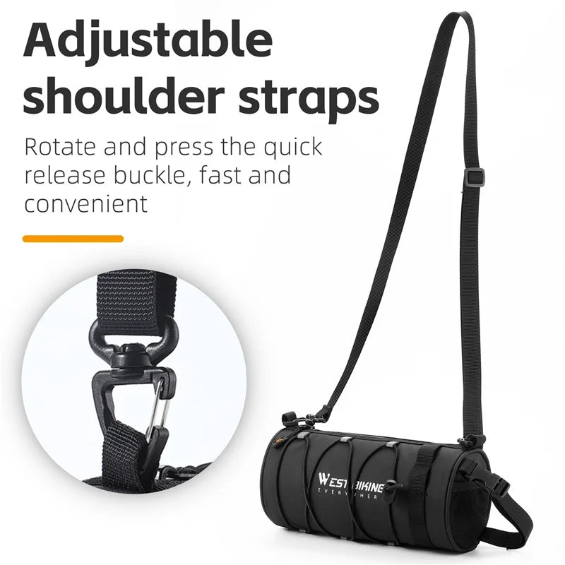 WEST BIKING Bike Bag Portable Handlebar Multi-purpose Large Capacity Backpack MTB Road Cycling Frame Tube Bag Elastic Band