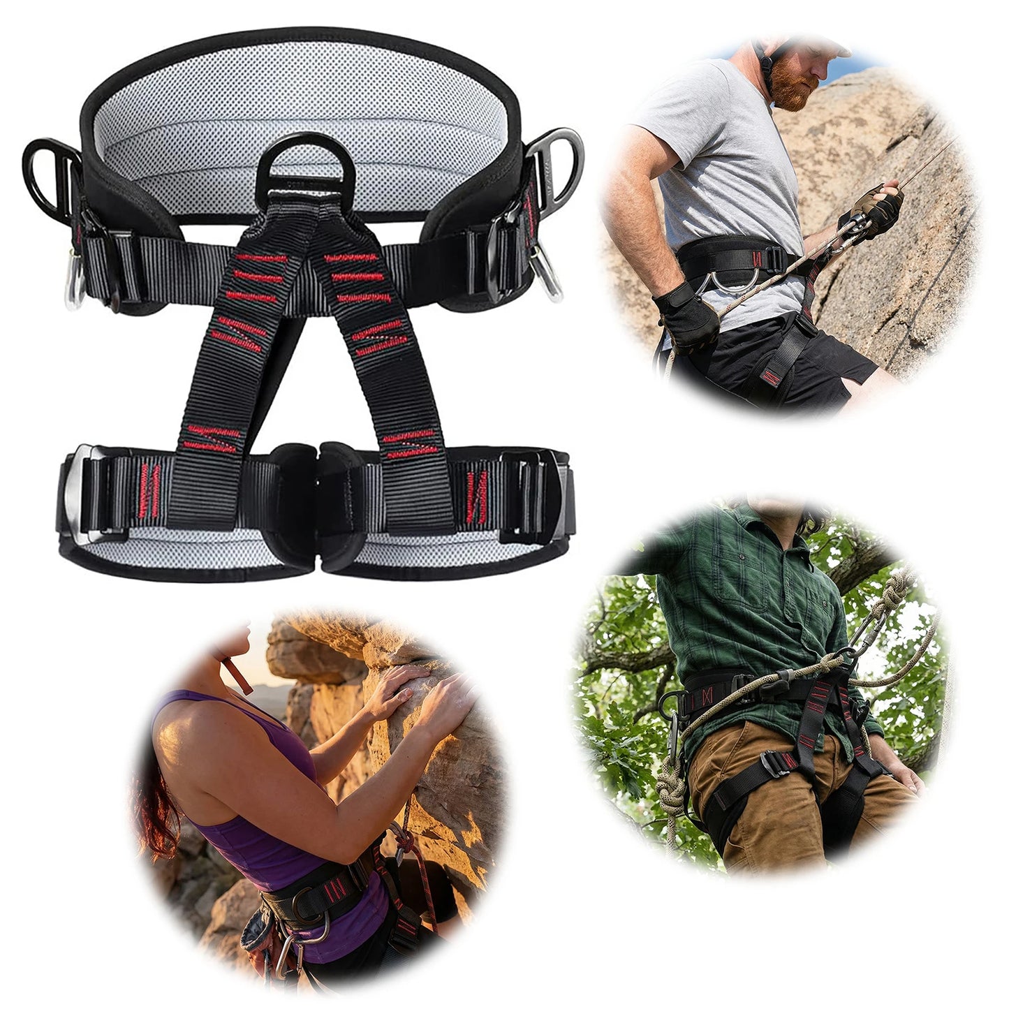 Adjustable Half Body Harnesses for Women and Men Protect Waist Safety Harness for Roofing Fire Rescuing Rock Climbing Tree Climb