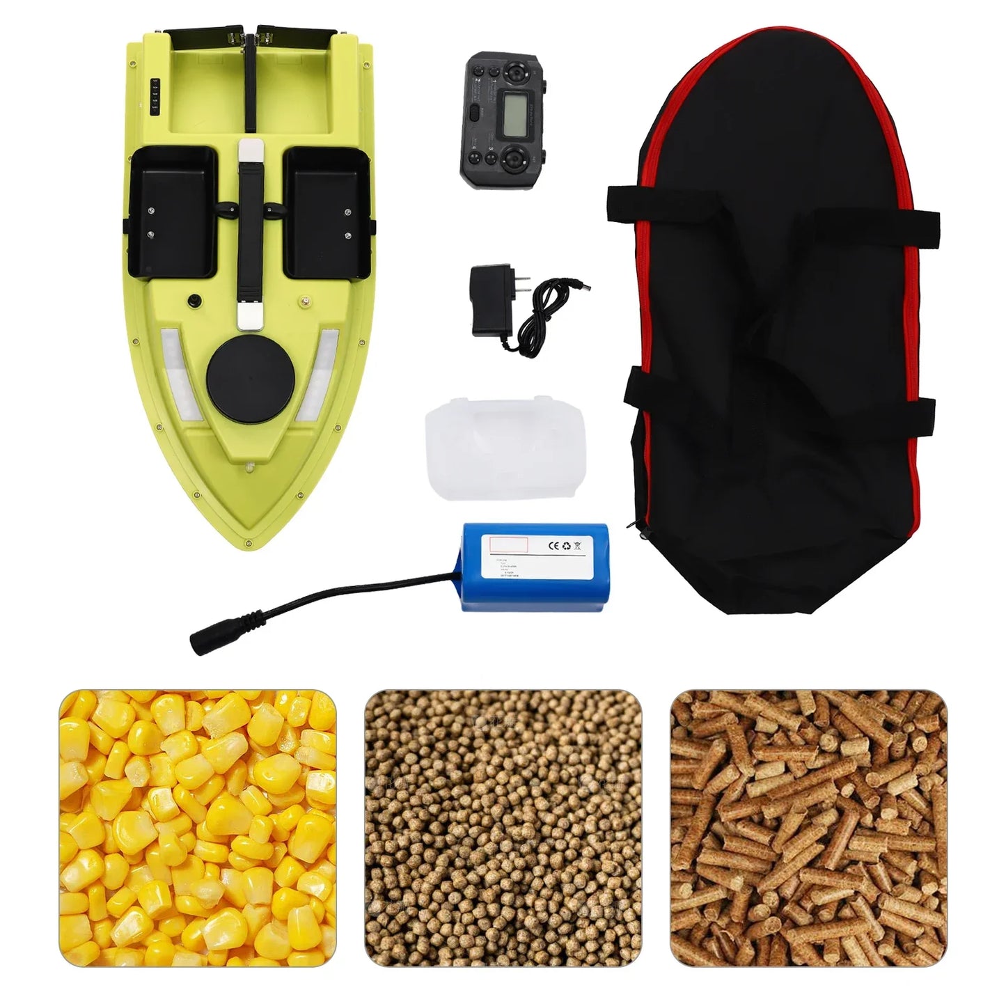 500m/1640.42ft Long-Distance Control 5200mAh RC Bait Boat, Surf Fishing Bait Boat 4.4LBS Loading Capacity，for Lake/Ocean Angling