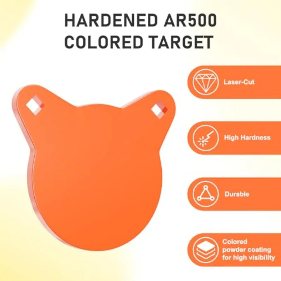 AR500 Steel Targets for Shooting 1 2'' or 3 8'' Thick Silhouette Gong Combo Metal Targets for Shooting Laser Cut Steel Target w