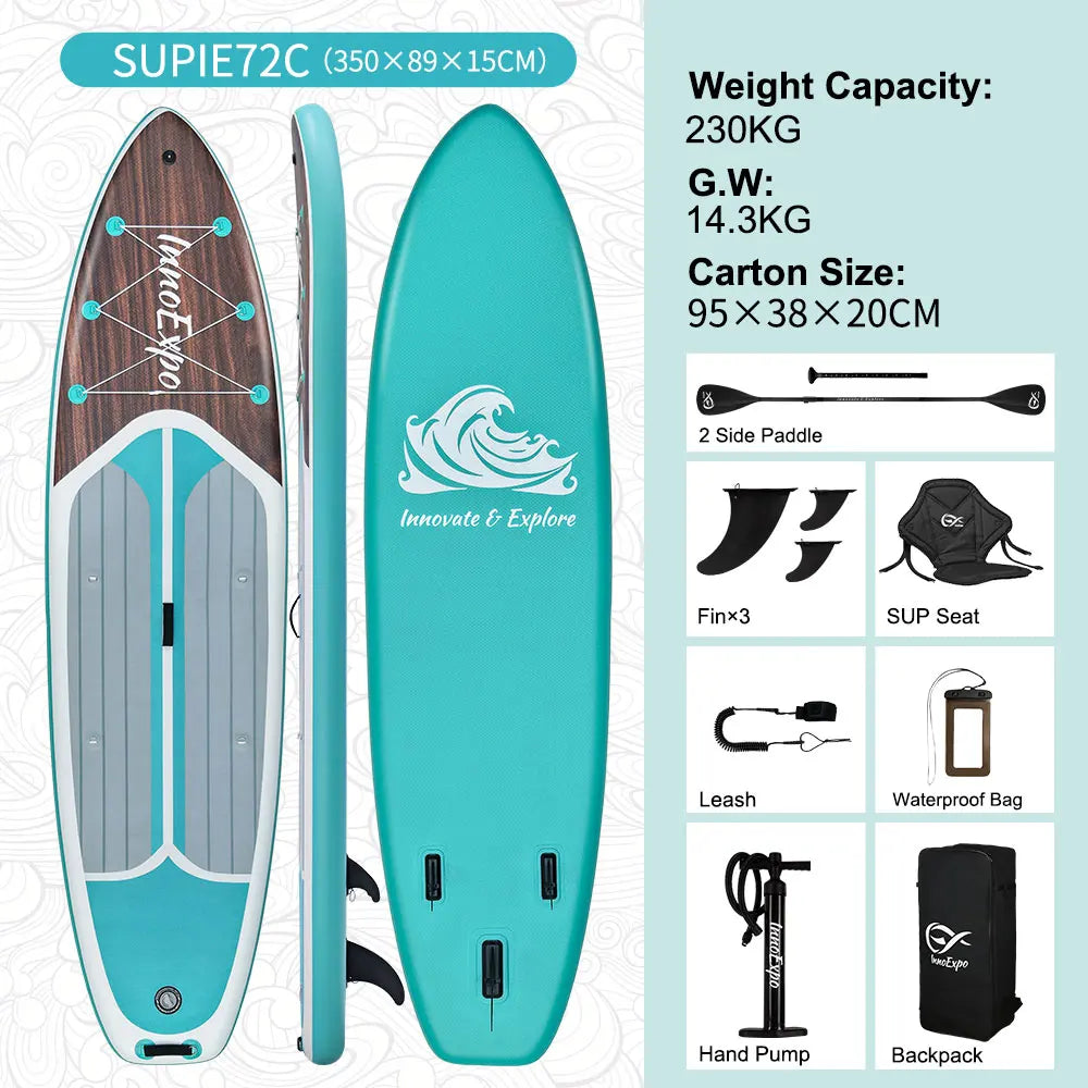 InnoExpo Inflatable Stand Up Paddle Board for All Skill Levels with Premium SUP Paddleboard Accessories,Non-Slip Comfort Deck