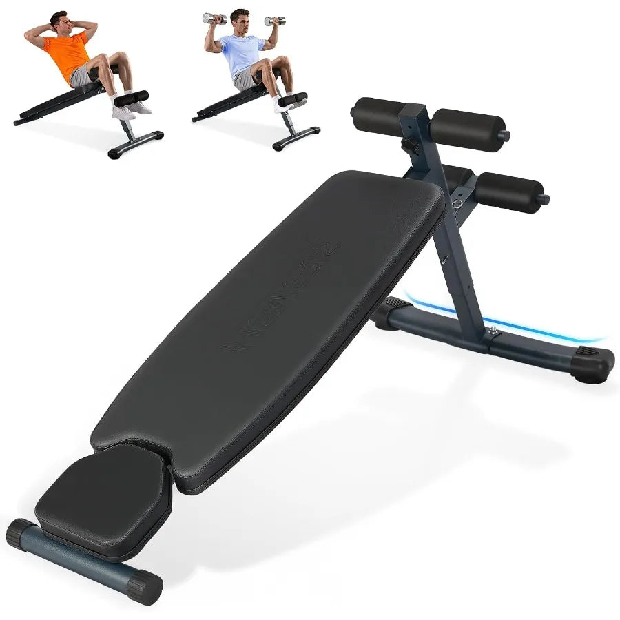3-Level Adjustable Sit-Up Bench for Abs – Heavy-Duty Steel Frame, 500 lb Capacity, Space-Saving Design for Home Gym Workouts