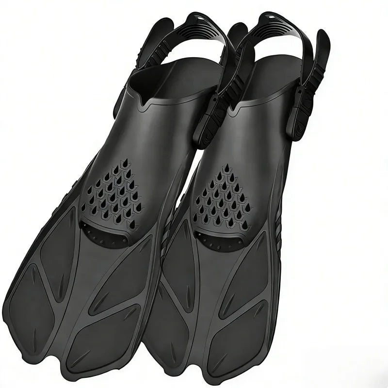 Adjustable Snorkel Fins for Adults and Teens Soft Silicone Diving Fins Comfortable Breathable Swim Fins for Snorkeling Diving 
