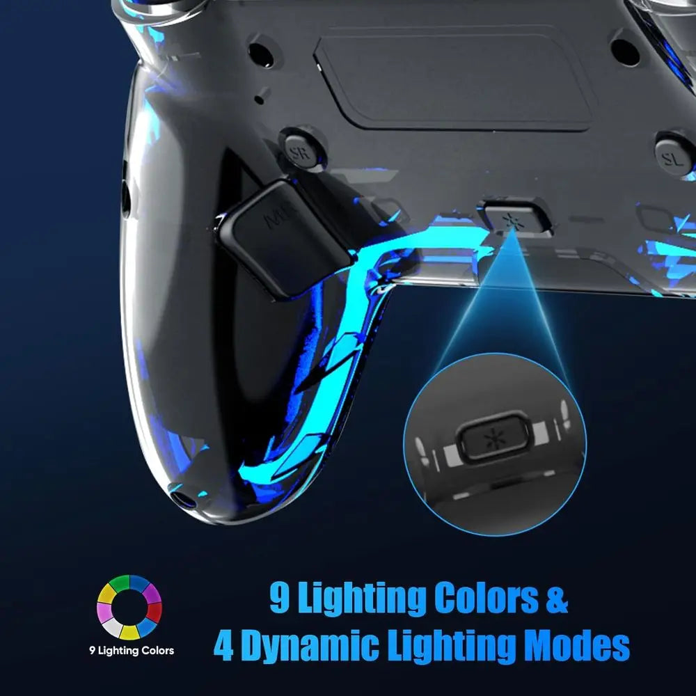 Wireless Controller for PS5, Pro/Slim, Steam Deck, PC with Hall Effect Stick, Dual Vibration, Macro/Turbo, 3.5mm Jack, 6-Axis, M