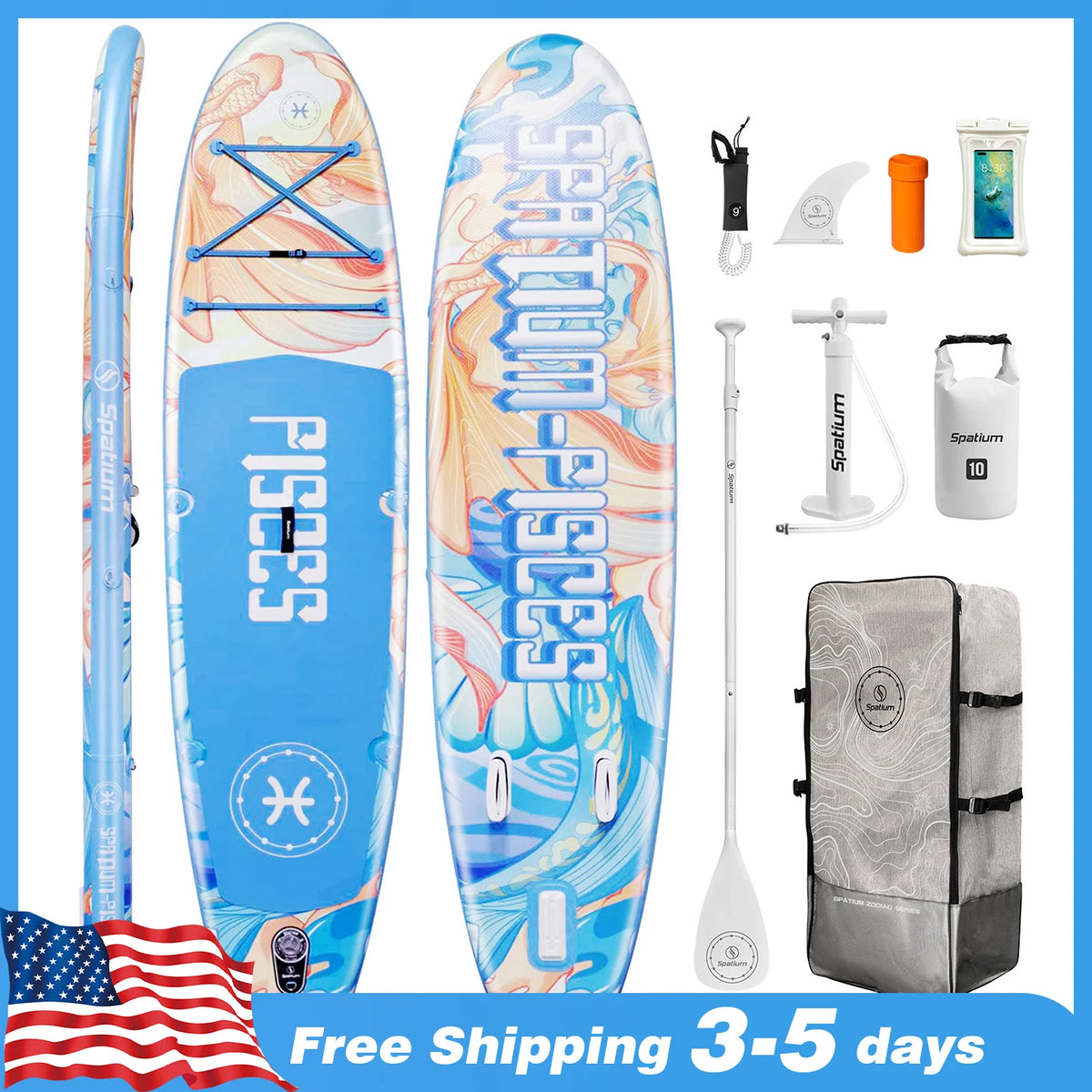 Spatium Touring Paddle Board Stand Up Paddle Board for Adults,440lb Capacity SUP Inflatable Board for Youth & Adults