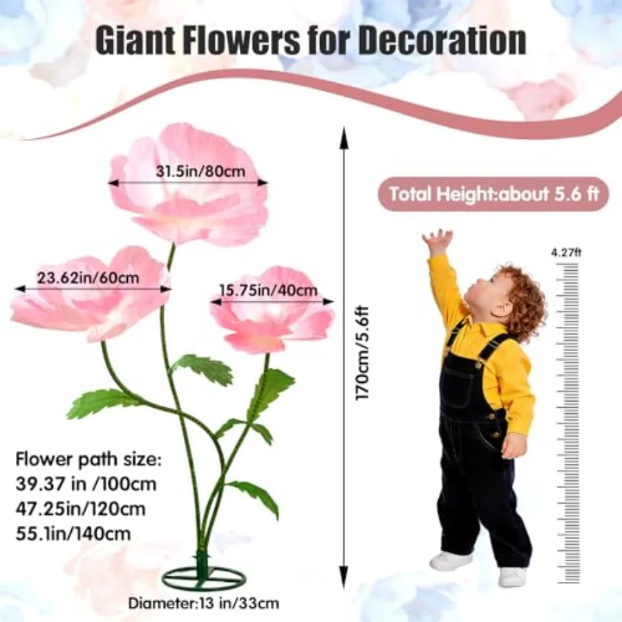 5.6 Feet Large Paper Artificial Flowers Giant Flowers for Decoration Indoor/Outdoor Giant Paper Flowers for Garden Wedding Hote
