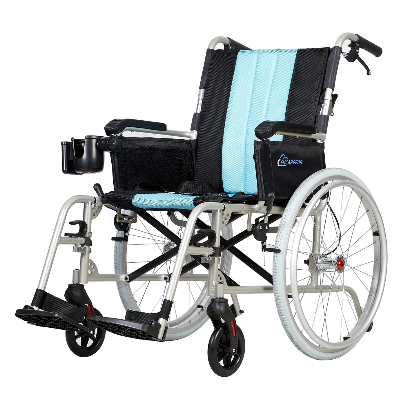 5.8KG Magnesium Ultra Lightweight Wheelchair, 20" Wide Seat Wheelchair for Adults, Foldable Portable  Self-propelled Wheelchair