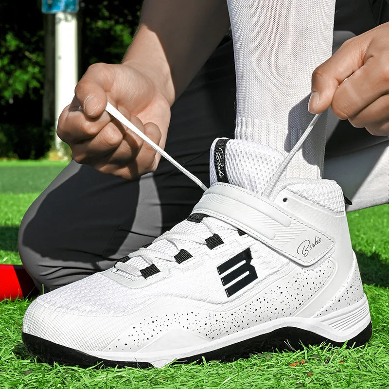 TaoBo Mid Cut Pro Baseball Shoes Men Women Size 40-47  Softball Shoes Non Slip Outdoor Spiked Sneakers Competition Shoes