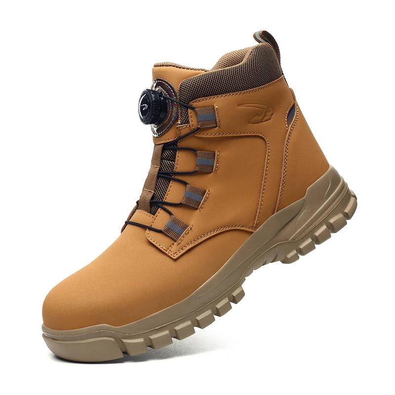 Waterproof Safety Boots Men Indestructible Steel Toe Work Boots Anti-smash Stab-resistant Safety Shoes Biker