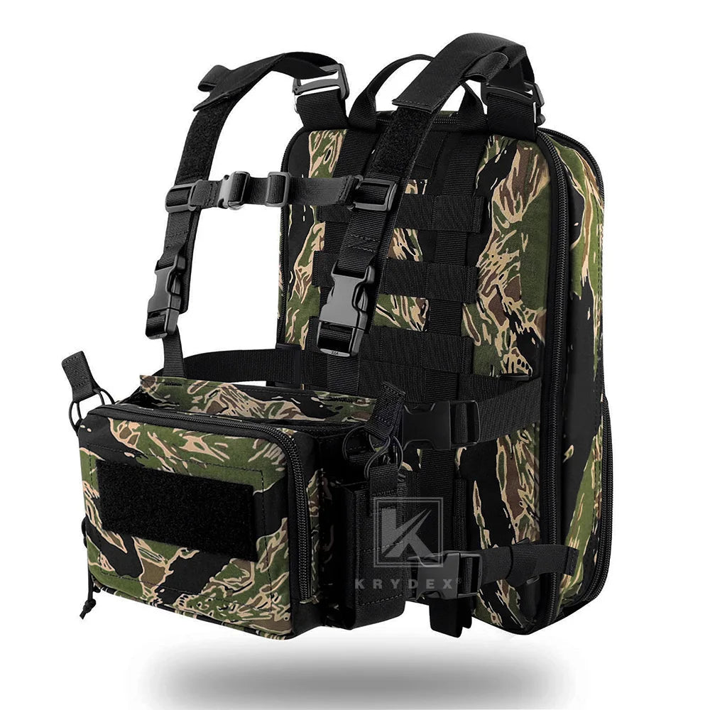 KRYDEX Tactical Flatpack D3 Backpack D3CR Chest Rig Vest Rifle AK M4 Pistol Magazine Pouch Hunting Paintball Hiking Camo Bag