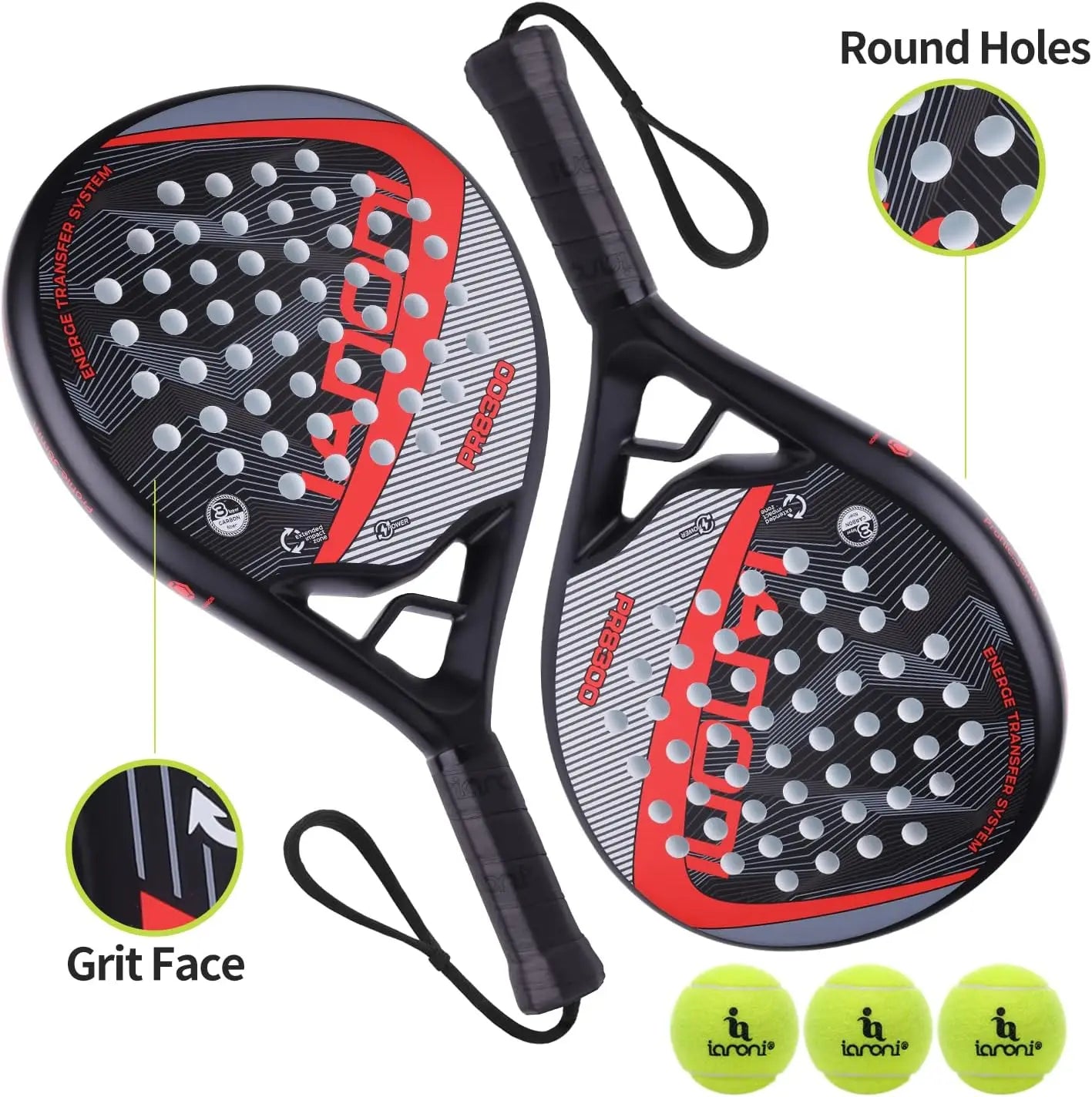 Carbon Fiber Padel Racket with EVA Memory Flex Foam Core for Enhanced Tennis Performance