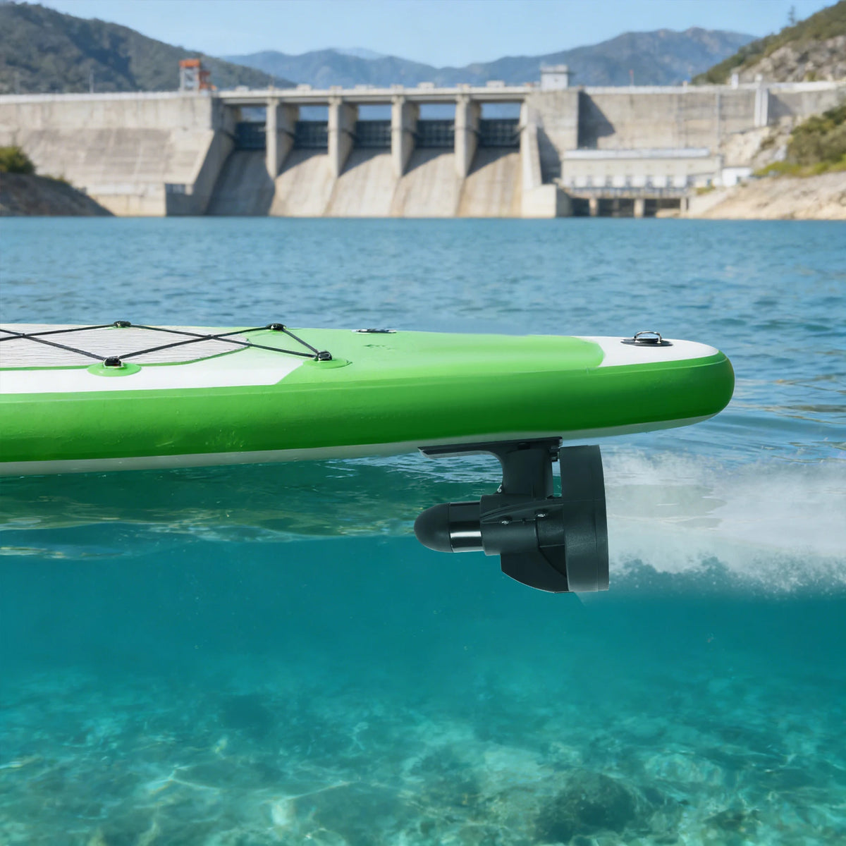 Lightweight Surfboard Underwater Thruster - 12V SUP Propeller with 440LBS Max Thrust 2-Bladed Rotary Paddle (2.48-3.11 MPH)