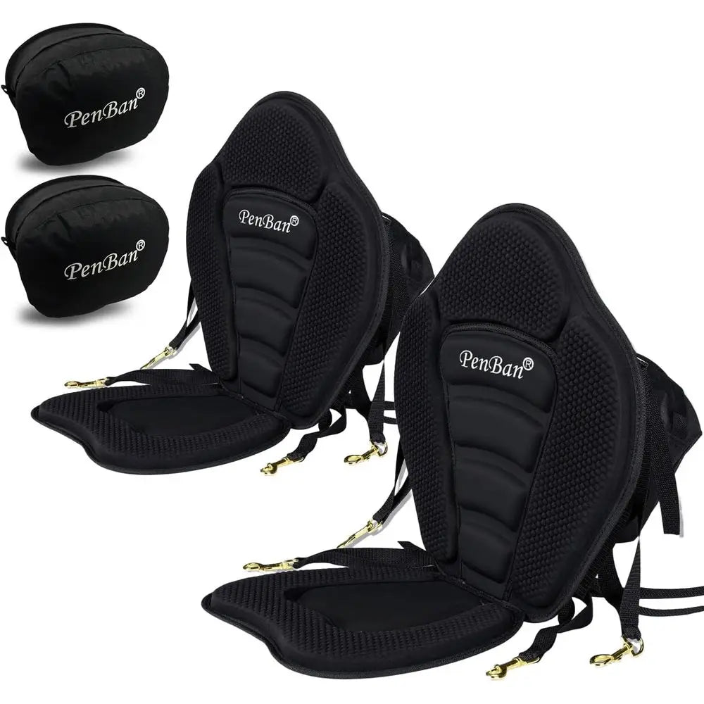Deluxe Seat Cushion with Storage for Kayaks, SUPs, Canoes, and Fishing Boats, featuring 4 Adjustable Straps