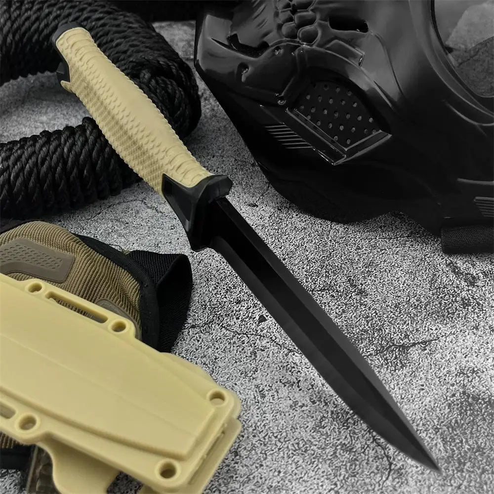 EDC 1500 Fixed Blade Knife 8Cr13Mov Blade Rubber-plastic Handle Outdoor Hiking Camping Fishing Multi-functional Tool