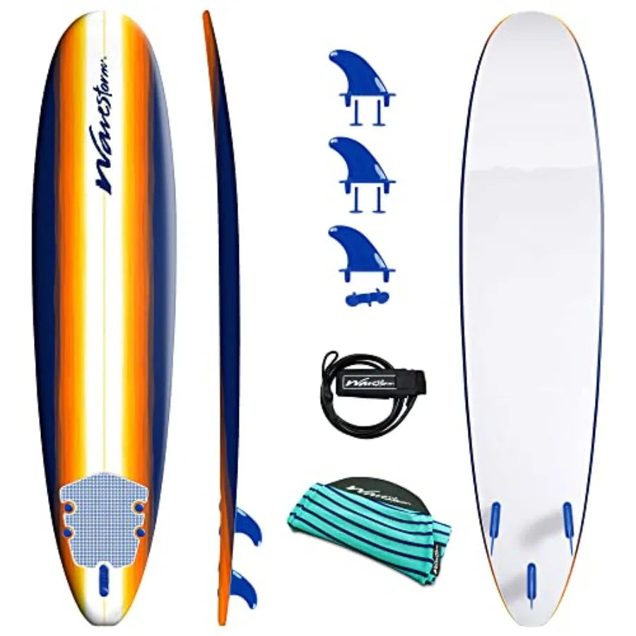 Classic Soft Top Foam 8ft Surfboard for beginners lightweight EVA foam construction vibrant blue color ultra-durable and safe