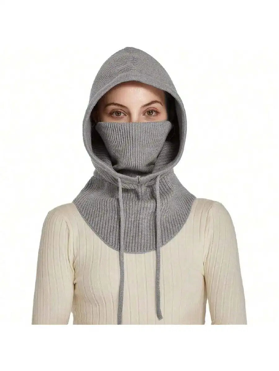 Knit Balaclava Winter Hat Face Mask Neck Warmer For Adults Warm Ski Hood