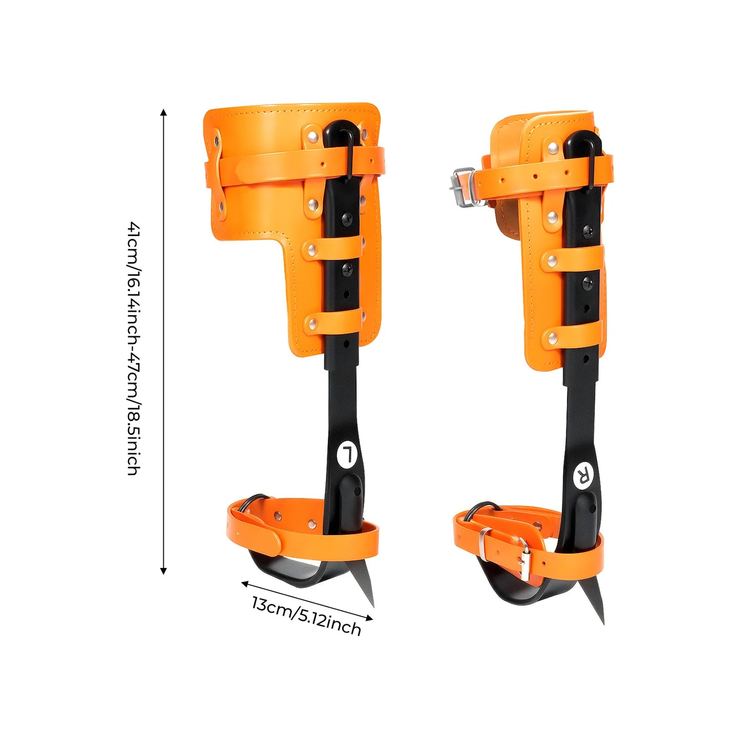 Tree Climbing Spikes Set 220LBS Load Capacity, Carbon Steel Claw with Cowhide Straps for Fruit Picking & Tree Climbing