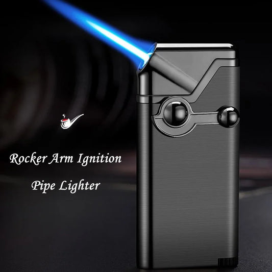 Metal Arm Ignition Gas Lighter Outdoor Windproof Portable Jet Torch Lighter for Men's Gifts Kitchen Aromatherapy Candles