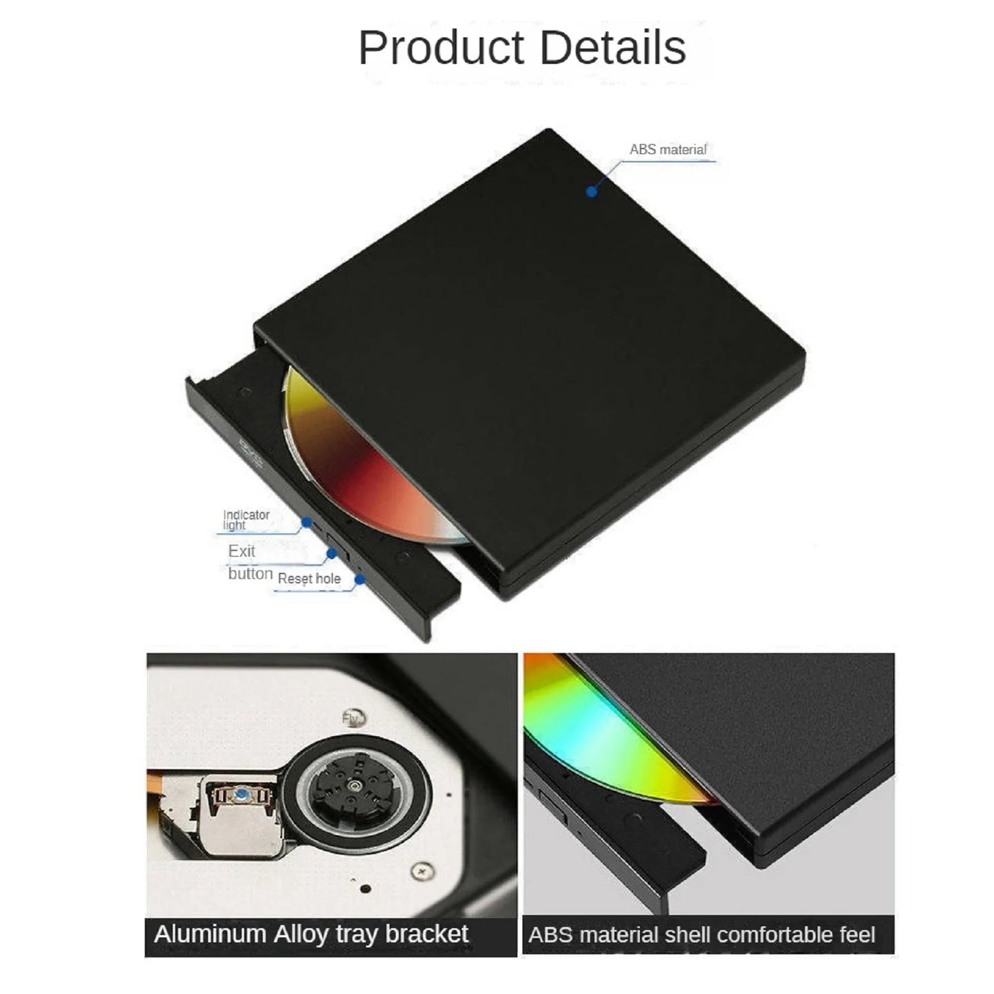USB 2.0 External CD VCD DVD RW Drive Disc Burner Combo Drive High Speed DVD Burner Player Optical Drives For PC Laptop
