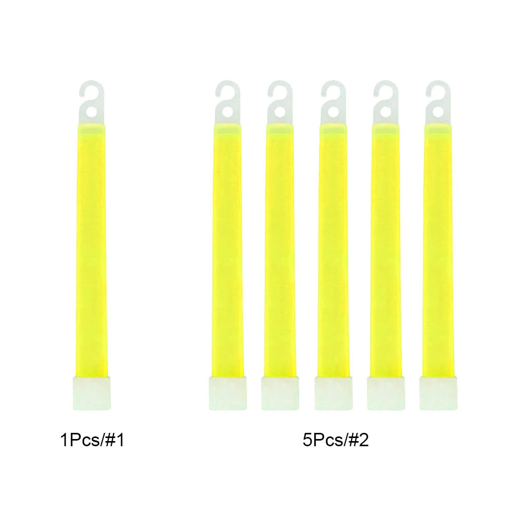 1/5pcs 6 Inch Survival Glowing Light Sticks Walking Hiking Camping SOS Gear Outdoor Sports Events Concert Lamp Stick