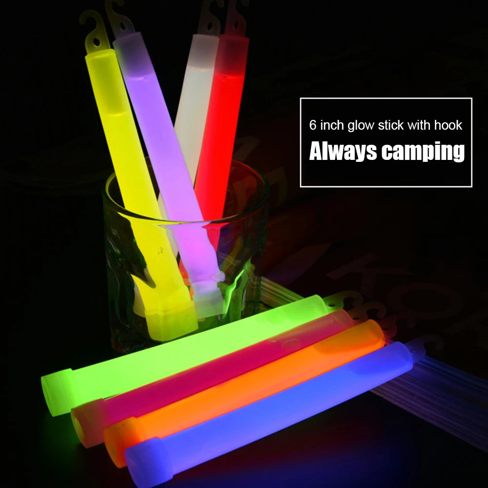 5pcs 6 Inch Outdoor Emergency Glow Sticks Waterproof  Hiking Camping Equipment Concert Party Light Stick
