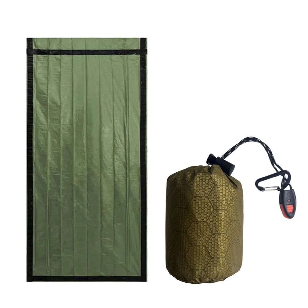 Portable Survival Blanket PE Aluminum Film Thermal Sleeping Bag Warm Windproof Waterproof Camping Outdoor Equipment