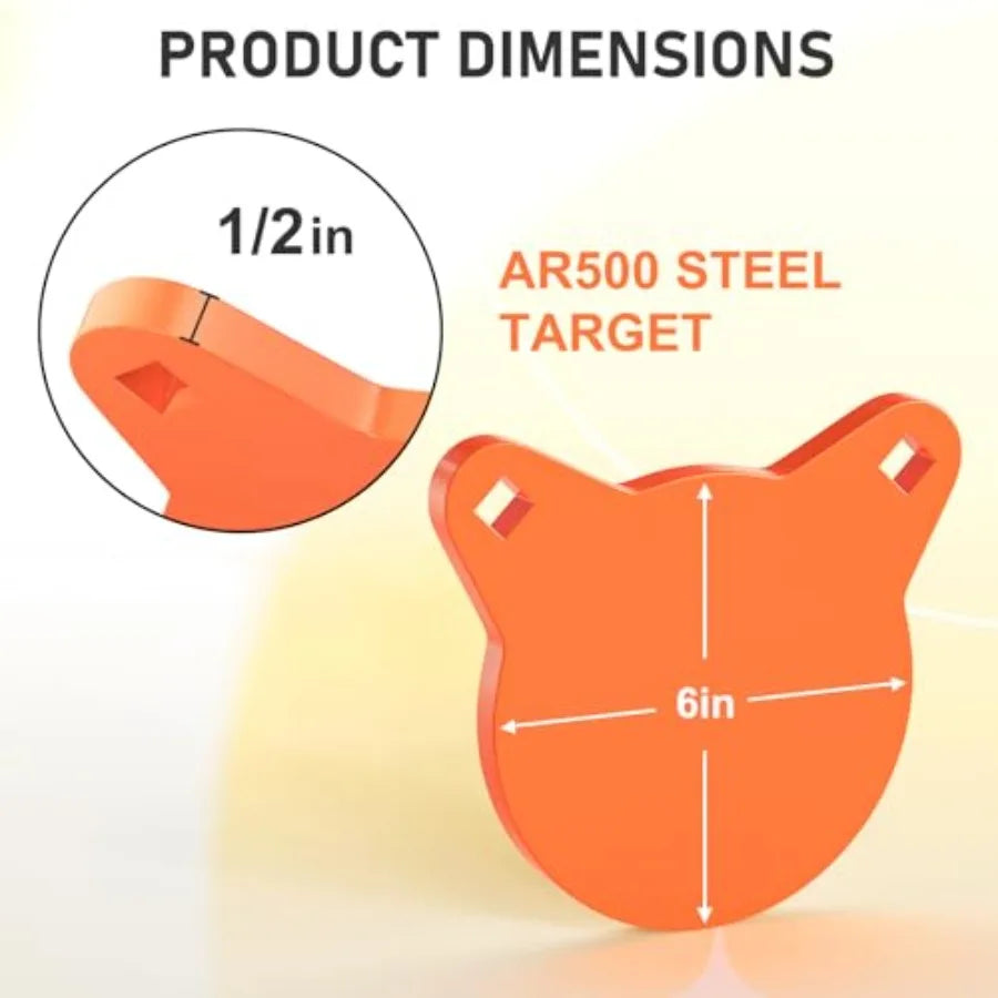 AR500 Steel Targets for Shooting 1 2'' or 3 8'' Thick Silhouette Gong Combo Metal Targets for Shooting Laser Cut Steel Target w