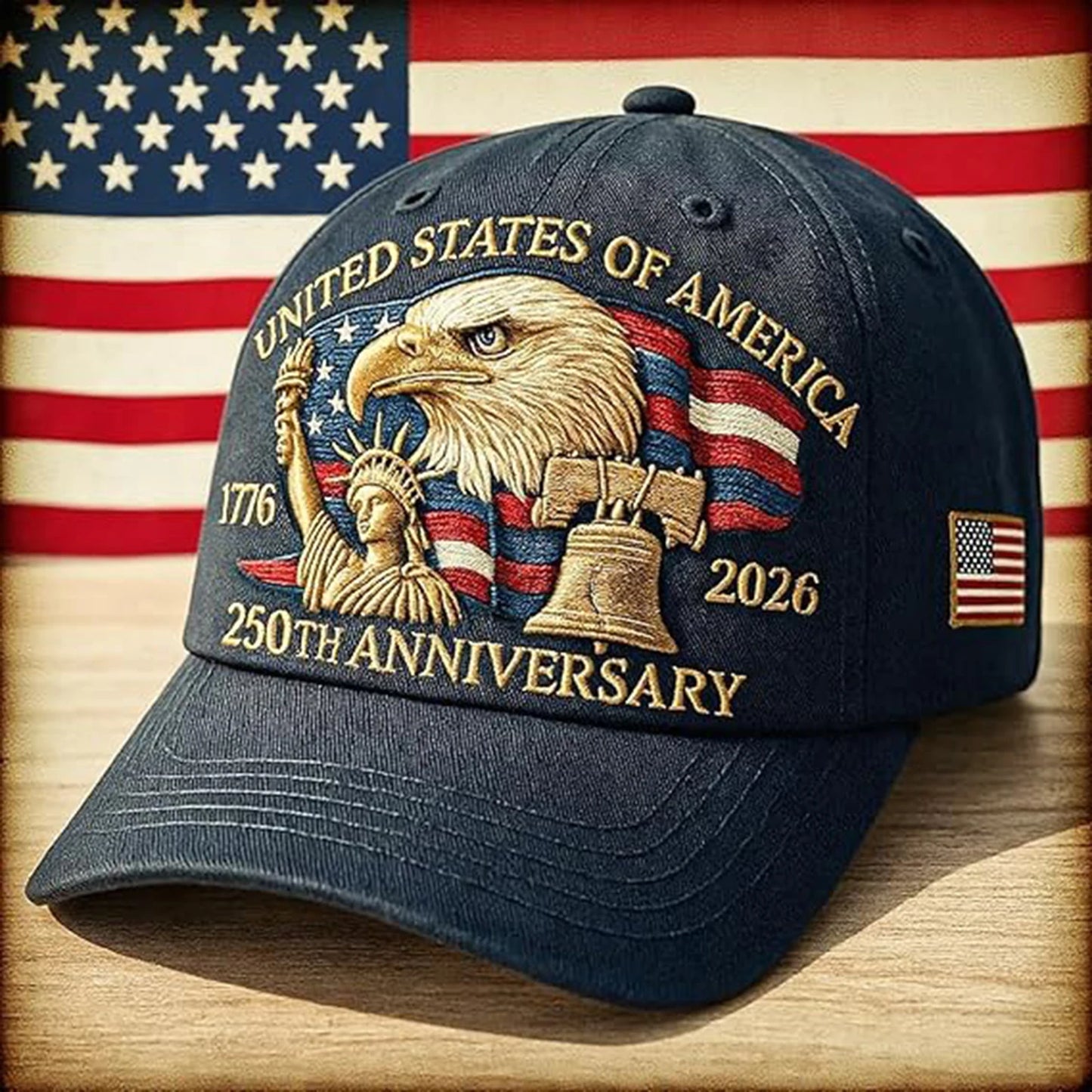 US 250th Anniversary Cap Adjustable Retro Washed Patriotic Cap US 250th Anniversary Tribute Hat for Men Women