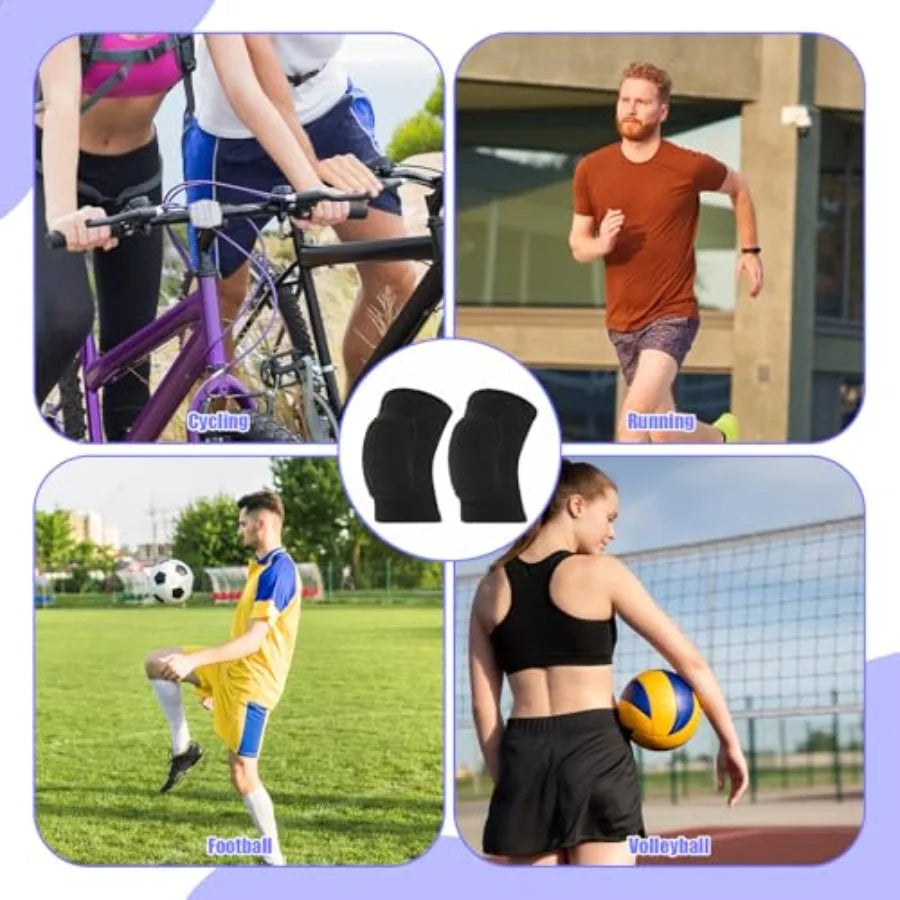 2 Set Volleyball Elbow Pads and Knee Brace Arm Sleeves with Protection Pad Volleyball Essential Accessories for Women Men Baske