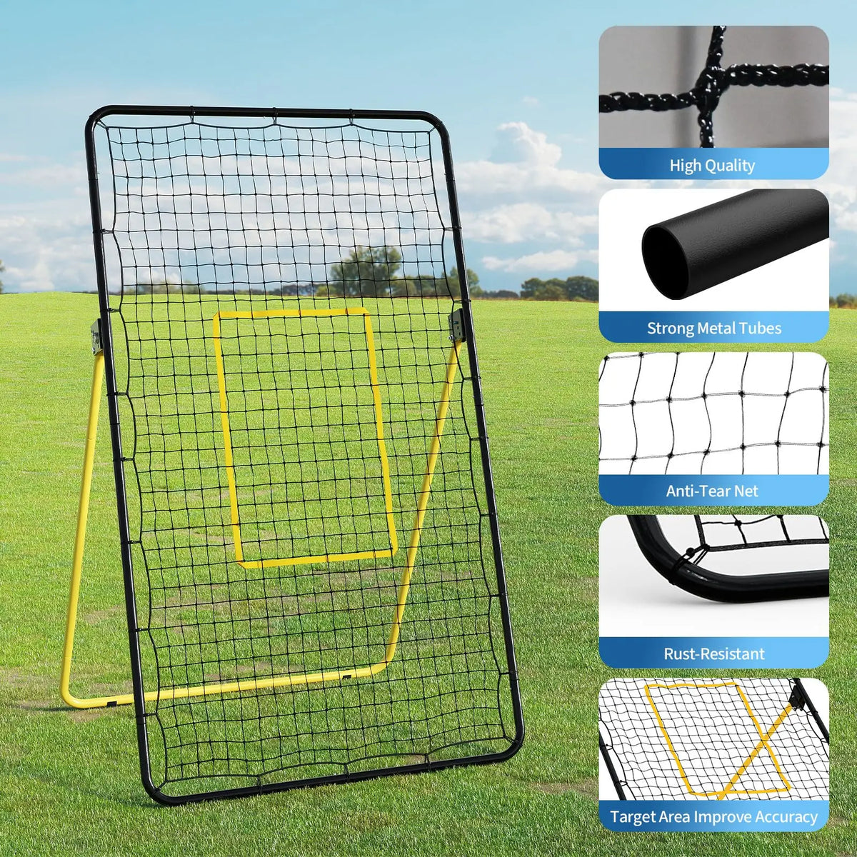 7x4 ft Volleyball Rebounder Net – Adjustable Multi-Angle Bounce-Back Trainer for Bumping, Setting, Spiking & Serving