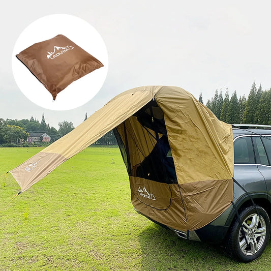 Manual Operation SUV Tailgate Shade Awning Tent - Car Sun Shelter With Windproof Ropes & Hooks - Portable Camping Shade Canopy