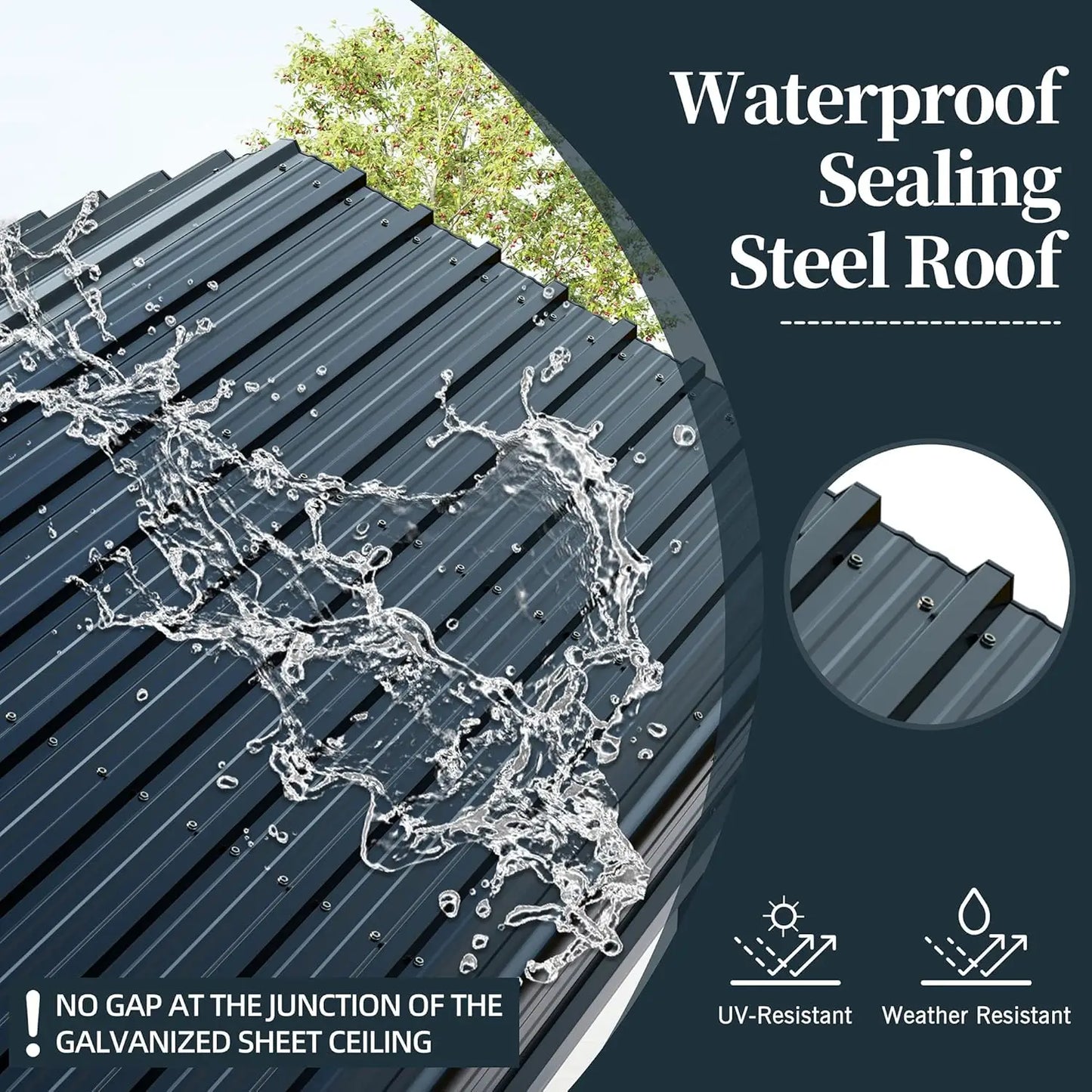 Metal Carport, Heavy Duty Metal Carport Canopy with Galvanized Steel Roof and Frame, Permanent Garage for Pickup,, Customized