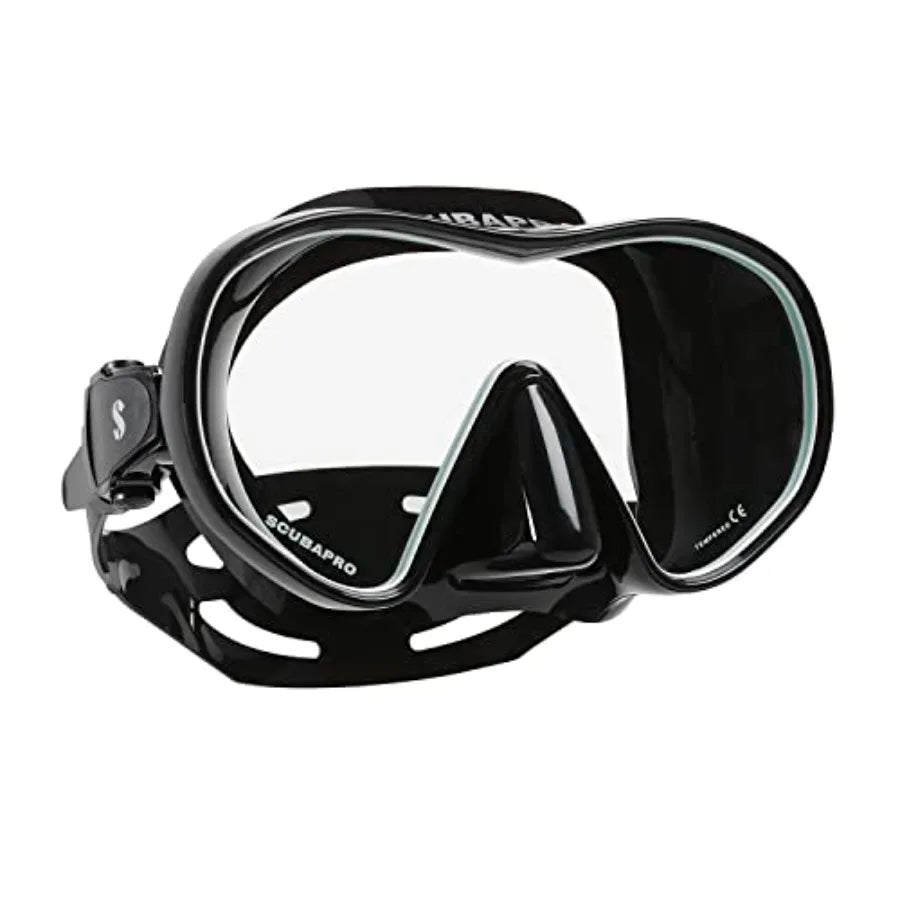 Solo Scuba Snorkeling Dive Mask for underwater exploration, silicone material, black color, wide field of view and anti-fog len