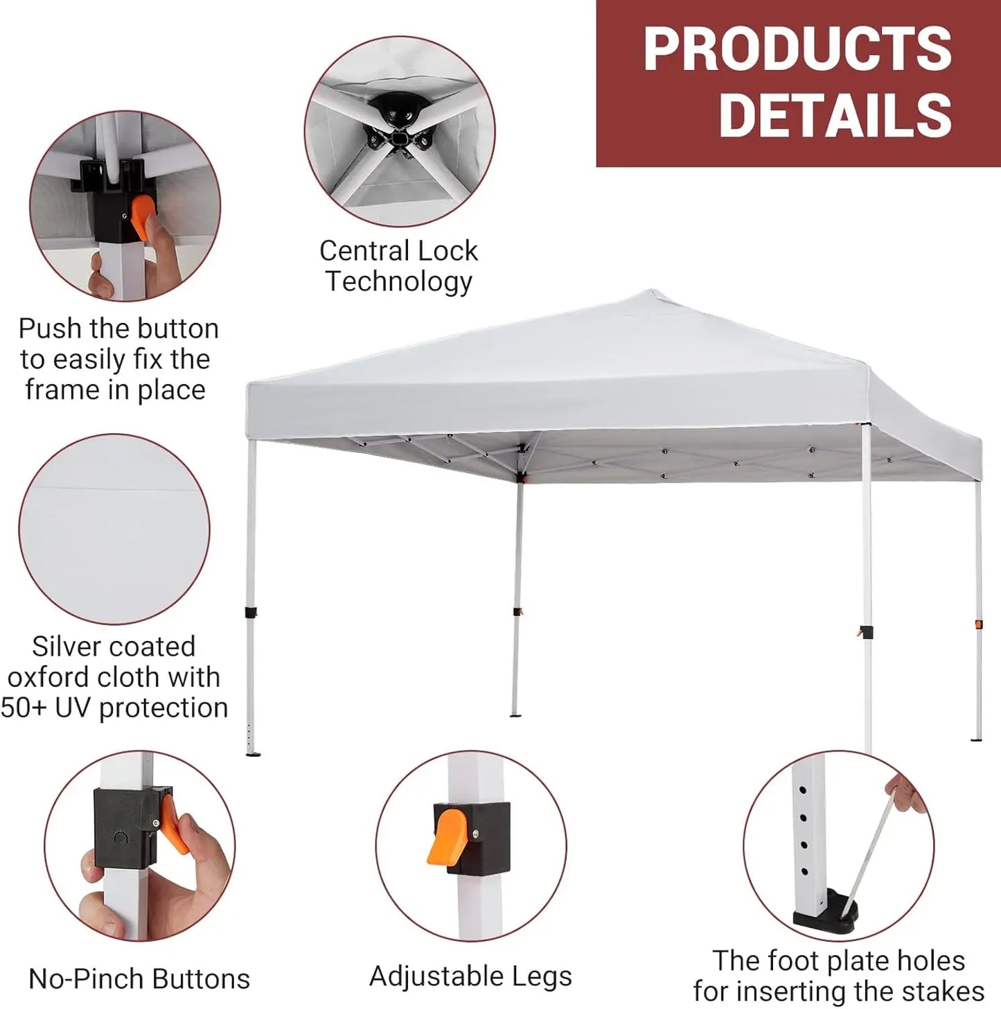 10x10 ft Pop-Up Canopy Tent with Mesh Walls – Waterproof & UV-Block Shade Shelter, Mosquito-Proof for Large Camping, Picnic